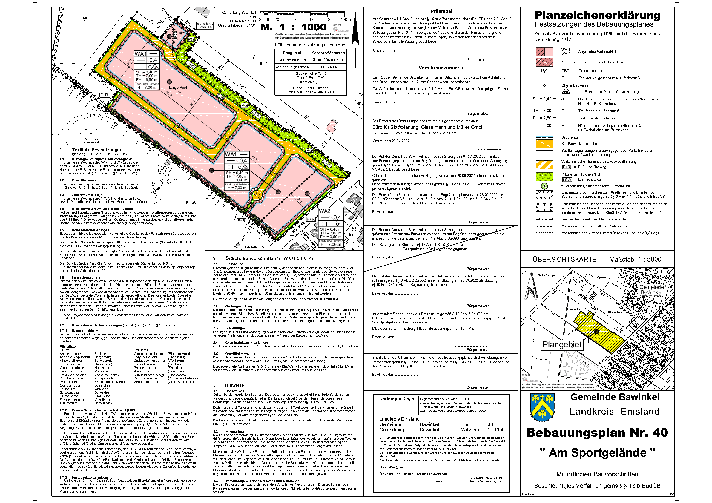 Urschrift Bplan Nr. 40