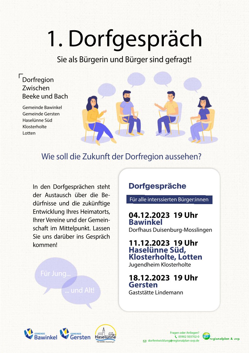 Flyer Bild zum 1. Dorfgespräch